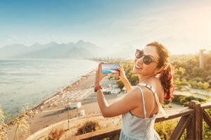 Antalya beach panoramic selfie